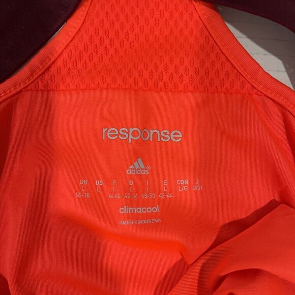 Adidas Women M Neon Orange Tank Top Tennis Pickleball Designer Elegant Mesh - Picture 7 of 9